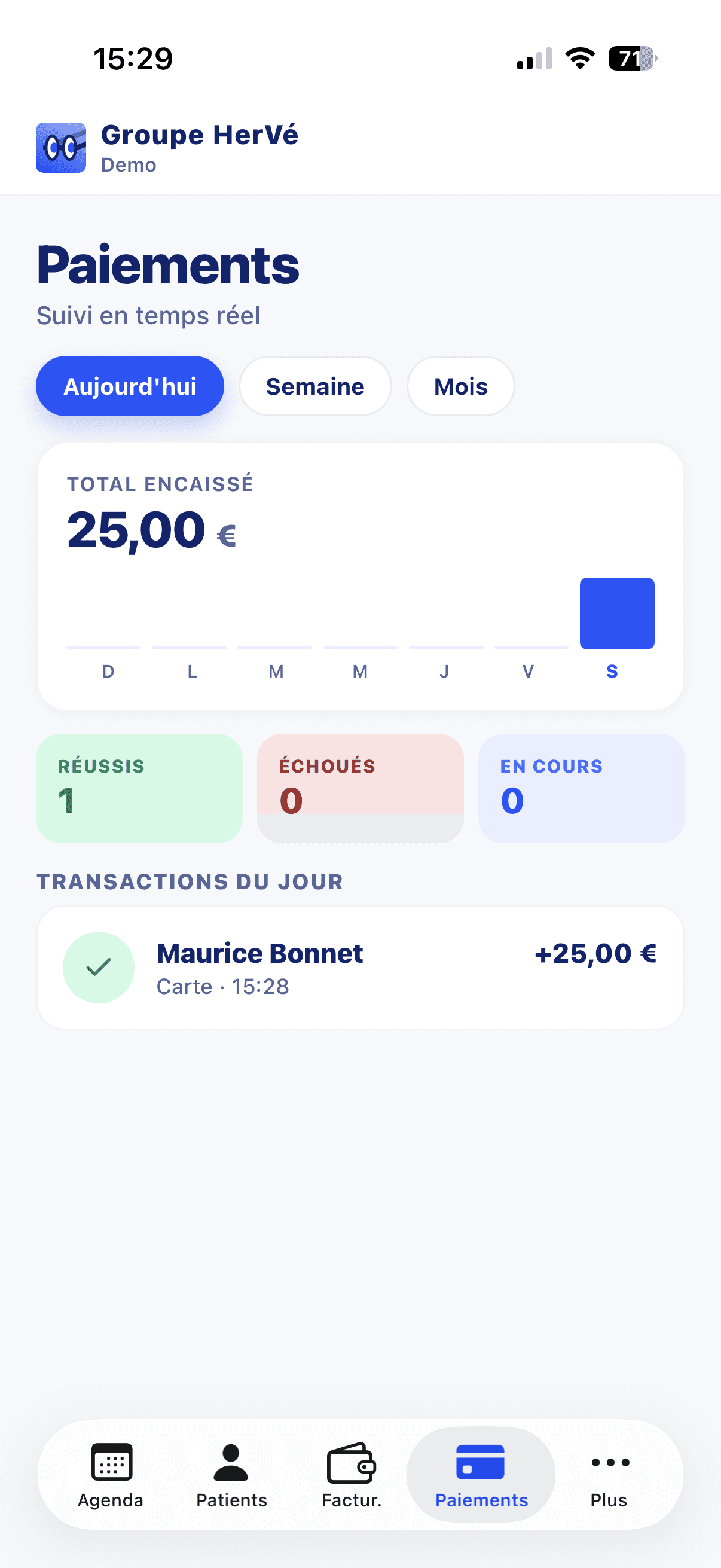 HerVé — Paiement réussi en Tap to Pay