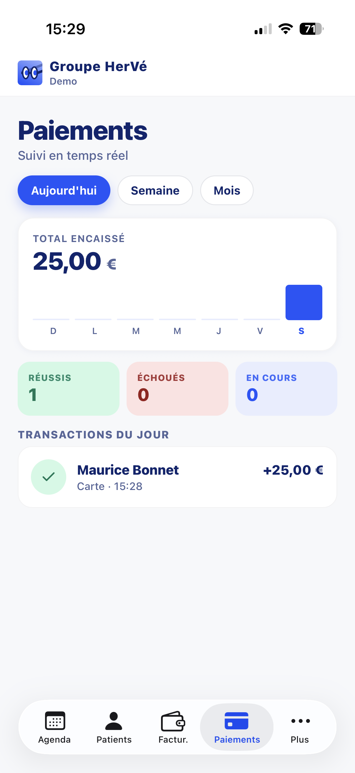 HerVé — Paiement réussi en Tap to Pay